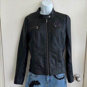 Elegant Black Pleather Jacket for Women